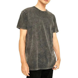 Camisetas Unisex de Algodón Pesado Transpirable con Hombros Caídos, Estampado Frontal Personalizado, Lavado Ácido y Pedrería, Venta al por Mayor - Product Image 3