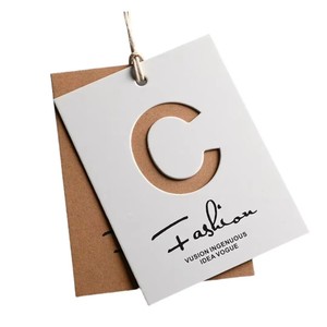 <span class=keywords><strong>Carte</strong></span> de remerciement en papier biodégradable, étiquettes en papier texturé avec découpe - Product Image 1