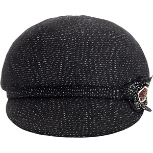 Casquette de newsboy en coton noir avec patch floral brodé, style anglais unisexe, chapeau décontracté printemps automne 56-58CM - Product Image 3