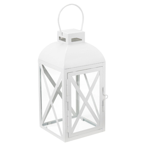 Farol Decorativo de Vidrio y Metal con Acabado Blanco para Decoración de Bodas y Navidad, Farol Colgante en Oferta - Product Image 4