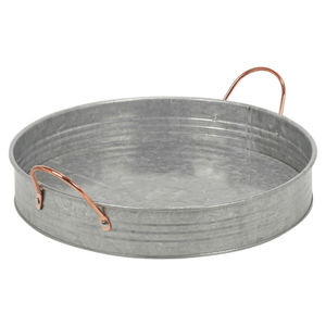 Bandeja Ovalada de Metal Galvanizado Rústico Vintage al por Mayor con Asas, Estilo Campestre, Plato Decorativo para Exteriores - Product Image 4