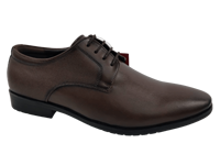 Chaussures habillées Dlords Christofer pour hommes en cuir véritable marron, style Oxford, à bout pointu, à lacets, confortables, antidérapantes, avec logo en relief