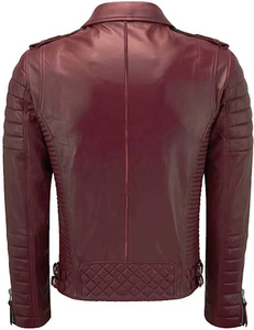 Veste en cuir pour homme, style streetwear, à carreaux/uni, coupe-vent, respirante, manches longues, haute qualité, nouvelle mode, durable, manteau d'hiver pour le vélo - Product Image 2