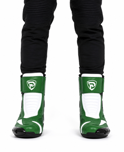Botas de Motociclismo Dumela, Color Verde Blanco, Cuero Genuino, Transpirables, Impermeables, Protectoras, para Todas las Estaciones, Deportivas - Product Image 3