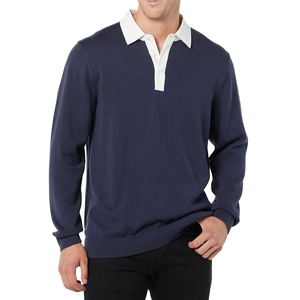 OEM ODM <b>Men</b>’s Long Sleeve Knitted Rugby Jersey Sportswear Custom Vintage Rugby <b>Polo</b> <b>Shirt</b> for Sale - Product Image 4