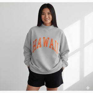 Sweat-shirt à col montant pour femme, personnalisé avec logo universitaire, imprimé en sérigraphie, en polyester/coton écologique - Product Image 2