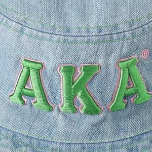 AKA Denim Green Stitch Boonie <b>Hat</b> <b>Light</b> Blue Denim Wide Brim Adjustable Cotton Outdoor Cap Casual Fashion Headwear for Men Women - Product Image 6