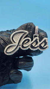 Pendentif personnalisé « Jess » en moissanite et diamants, argent sterling 925, style hip-hop, pour femmes et hommes - Product Image 1