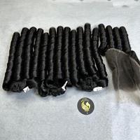 Cheveux humains vierges de qualité supérieure du fournisseur vietnamien, cuticules alignées, noirs, bouclés, tissage machine, mélange de qualité supérieure