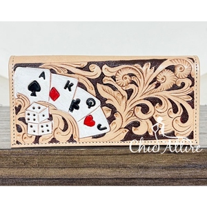 2025 hecho a mano con estilo de cuero genuino para hombre, billetera plegable para tarjetas y diseño Floral, organizador de efectivo Delgado, tarjetero - Product Image 1