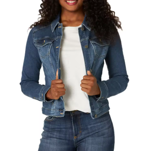 Wholesale 2026 Women's <b>Denim</b> Jackets High Quality Oversized Button-Up Jean <b>Coats</b> Casual Fashion Outwear Manufacturer - Product Image 1
