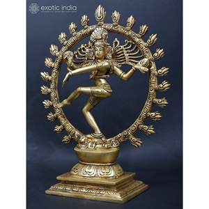 13 \ "Nataraja Escultura de latón de pie sobre Demon Apasmara Premium Colección de esculturas - Product Image 3