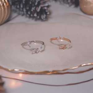 Zircon <b>Ring</b> 925 Sterling Silver 14K Rose <b>Gold</b> Plated Adjustable Dainty <b>Ring</b> Gift For Her Jewelry - Product Image 6