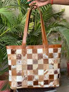 กระเป๋าสะพายไหล่สำหรับผู้หญิงกระเป๋าสะพายไหล่งานเย็บปะคุณภาพสูงทำจากหนังแท้มีสไตล์ใหม่ - Product Image 4