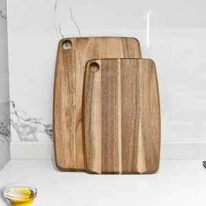 Planche à découper en bois d'acacia avec trou de suspension, planche à découper en bois pour la cuisine, pour la viande, les légumes, les fruits - Product Image 2