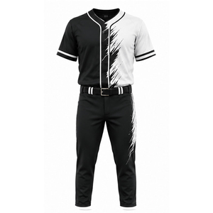 Uniforme de baseball tendance en polyester, tissu antibactérien, nom d'équipe personnalisé, séchage rapide, coupe ajustée pour adultes unisexes - Entraînement toutes saisons - Product Image 1