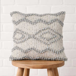 Coussin décoratif géométrique en laine et coton, housse de coussin tissée bohème à rayures diagonales, décoration intérieure neutre de qualité supérieure - Product Image 3