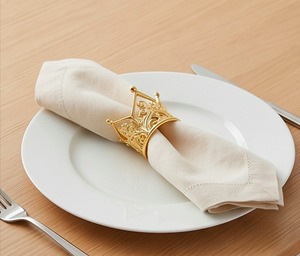 Porte-serviettes en acier inoxydable, design couronne, idéal pour la décoration de table, articles de cuisine - Product Image 4