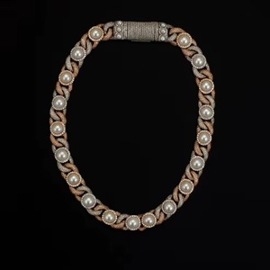 Collier en or rose plaqué S925 de qualité supérieure avec perle d'eau de mer et moissanite, accessoire de bijouterie élégant pour occasions spéciales, en vente - Product Image 1