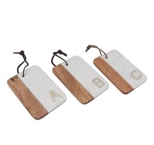 Planche à découper en bois marbré avec trou suspendu Plateau à dessert de cuisine servant des aliments cuits pour ustensiles de cuisine - Product Image 2