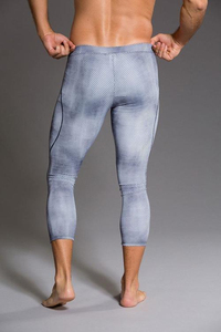 Leggings de compression gris pour femme, taille mi-haute, longueur intégrale, sans couture, respirants, extensibles dans quatre directions, antibactériens, pour le yoga - Product Image 5
