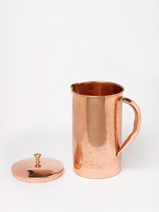 Handcrafted Copper <b>Water</b> Pitcher Luxurious Design Polished Finishing Eco-Friendly Classic Design Copper Cover Dishwasher Safe - Product Image 3