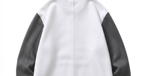 Blouson universitaire brodé personnalisé pour homme, style manches blanches et grises, design patch, tenue décontractée d'automne - Product Image 6