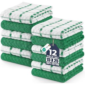 Set di 12 Asciugamani da Cucina Super Morbidi 15 X 25 Pollici, 100% Cotone Filato ad Anelli, Assorbenti per Casa, Cucina, Tè e Bar - Product Image 2