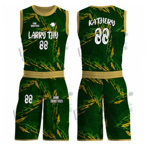 ชุดยูนิฟอร์มบาสเก็ตบอลแบบสั่งทำพิเศษสำหรับผู้ชาย ชุดเสื้อและกางเกงขาสั้น พิมพ์ลายแบบ Sublimation เต็มตัว สามารถใส่กลับด้านได้ - Product Image 2