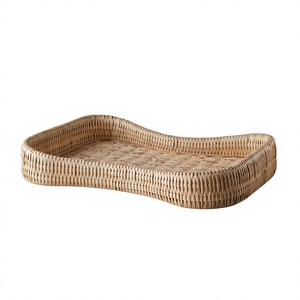 Plateau de service rond en rotin le plus vendu, OEM, avec assiettes pour la décoration de table, meilleur prix du Vietnam, vente en gros - Product Image 3