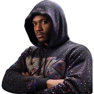 เสื้อมีฮู้ดสุดหรูโอเวอร์ไซส์ผ้าฝ้ายมีฮู้ด Bended unisex hip hop BLANK streetwear พิมพ์ลายโลโก้ที่กำหนดเองสำหรับผู้ชาย - Product Image 1