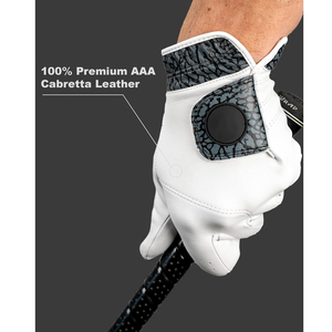 Gant de golf pour gaucher avec logo personnalisé, en cuir véritable, impression par sublimation, respirant, antidérapant, fabricant OEM ODM, vente en gros - Product Image 1