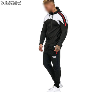 Survêtement Athleisure Homme Confortable, Fournisseur de Premier Plan, OEM ODM, Logo Personnalisé, Ensemble Moderne Bicolore avec Sweat à Capuche Performance et Pantalon Fuselé - Product Image 2