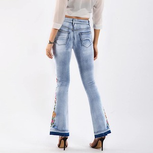 Pantalones vaqueros de mezclilla de cintura media con cordones, de alta calidad, elásticos, de talla grande para mujer, estilo acampanado. - Product Image 6
