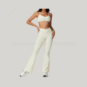 Ensemble de sport pour femme : Soutien-gorge de sport à fort impact, col rond, dos croisé, haute élasticité, séchage rapide, et leggings de sport pour la course, le yoga et l'entraînement. - Product Image 3