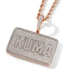 Hip Hop Iced Out Moissanite Name Pendant Necklace Custom Letter 925 <b>Silver</b> Gold Plated <b>Charm</b> for Men Women Everyday Wear Gift - Product Image 4