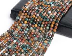 ลูกปัดหินแจสเปอร์หลากสีธรรมชาติทรงกลมเจียระไนสำหรับทำเครื่องประดับ สร้อยข้อมือ สร้อยคอ DIY - Product Image 5