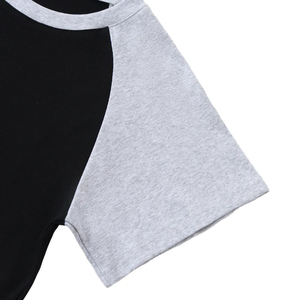 T-shirt en coton et élasthanne 240 GSM pour femme, manches raglan, col rond, coupe courte, décontracté, été, pour adultes et enfants, toutes tailles - Product Image 4