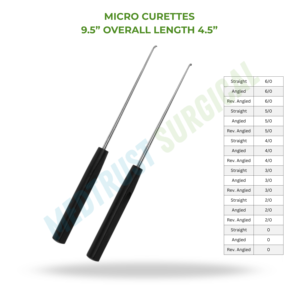 Micro-curettes de 9,5 pouces, instrument neurochirurgical, curette osseuse microscopique pour chirurgie de la colonne vertébrale, outil chirurgical - Product Image 2