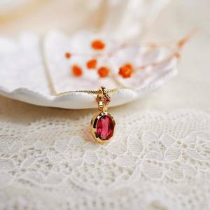 Pendentif rubis délicat pour femme, argent sterling 925 plaqué or 14 carats, pierre de naissance de juillet, empilable, bijou personnalisé, cadeau - Product Image 6