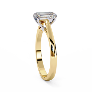 แหวนเพชรทรงเอเมอรัลด์ 1 กะรัต เพชรเลี้ยงในห้องปฏิบัติการ ทองคำแท้ 14K แหวนแบบคลาสสิกประดับเพชรรอบวง สำหรับหมั้น แต่งงาน ครบรอบ พร้อมวงแหวนซ่อนแบบฮาโล - Product Image 4