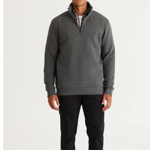 Sweat-shirt en molleton rouge pour homme, col montant, coupe droite, couleur unie, décontracté, pour l'automne - Product Image 6