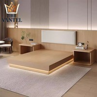 Ensemble complet de mobilier de chambre d'hôtel Vantel avec tête de lit, armoire, bureau, meuble TV pour projets hôteliers FF&E