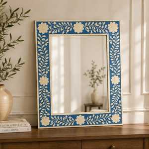 Luxury Modern Round Wood & Metal Frame Bone Inlay Floor Standing <b>Mirror</b> with LED Display Screen-Best Quality for Ramadan - Product Image 4