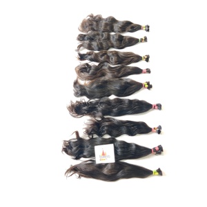 Cheveux humains indiens double bouclés Remy 100g non traités en vrac couleur naturelle noir vente en gros - Product Image 6