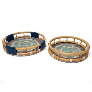 Bandeja de ratán de algas marinas africanas de tamaño personalizado, almacenamiento de alimentos versátil y servicio de té/Café, decoración clásica de Mesa para el hogar - Product Image 4