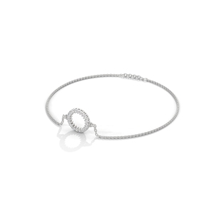 18K Gold Plated Zircon Charm Bracelet Oval Crystal Pendant <b>Copper</b> <b>Bangle</b> for Women Wedding Party Gift - Product Image 2