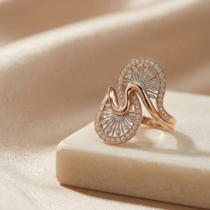 Bagues torsadées en or 10k 14k 18k avec diamant de laboratoire taille marquise, poli miroir, or rose/jaune/blanc, pour femme, tendance soirée - Product Image 5