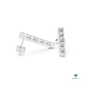 Pendientes colgantes lineales de diamante cultivado en laboratorio con corte esmeralda de 2.75 CT en oro macizo de 18K, pendientes colgantes articulados graduados para mujer - Product Image 2