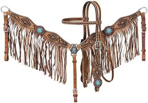 Ensemble d'attelages équestres personnalisés en cuir véritable avec strass scintillants, style western, bretelles et collier de poitrage légers, saisonniers - Product Image 3